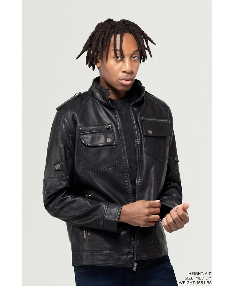 Xray Men's Utility Jacket With Faux Shearling Lining