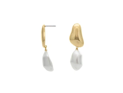 Rivka Friedman 18K Gold-Plated Sculpted Pearl Drop Earrings