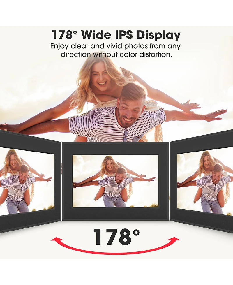 Sugift 10.1" WiFi Digital Picture Frame with Ips Touchscreen and 16GB Storage Auto Rotate Share Photos and Videos