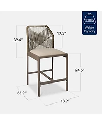 Best Choice Products Set of 2 Indoor Outdoor Counter Height Barstools w/ All-Weather Rope & Aluminum