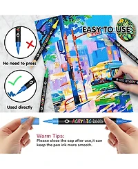 Htutwoo Colors Markers Double Headed School Back-To-School Season For Coloring Books For Students And Adults Halloween Christmas Gifts