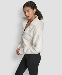 Dkny Sport Women's Faux-Fur Zip-Front Bomber Jacket