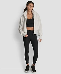 Dkny Sport Women's Faux-Fur Zip-Front Bomber Jacket