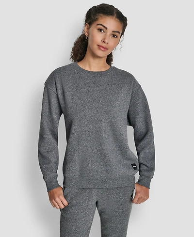 Dkny Women's Tonal Logo Patch Crewneck Sweatshirt