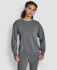 Dkny Women's Tonal Logo Patch Crewneck Sweatshirt