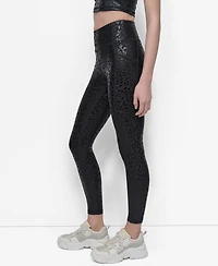 Dkny Sport Women's Printed High-Waist 7/8 Tights