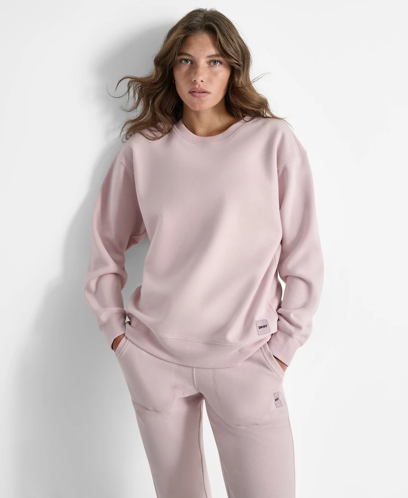 Dkny Women's Tonal Logo Patch Crewneck Sweatshirt