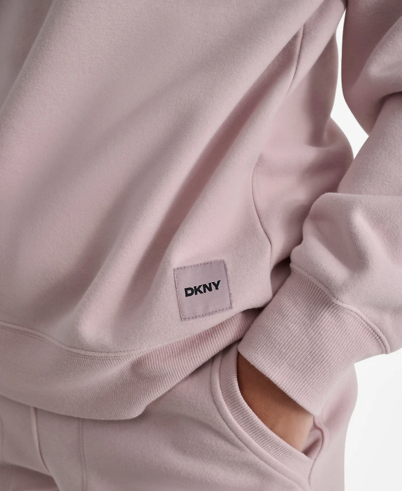 Dkny Women's Tonal Logo Patch Crewneck Sweatshirt