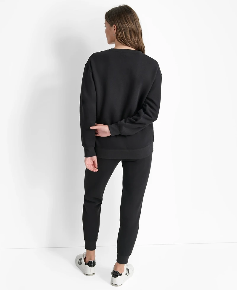 Dkny Women's Tonal Logo Patch Crewneck Sweatshirt