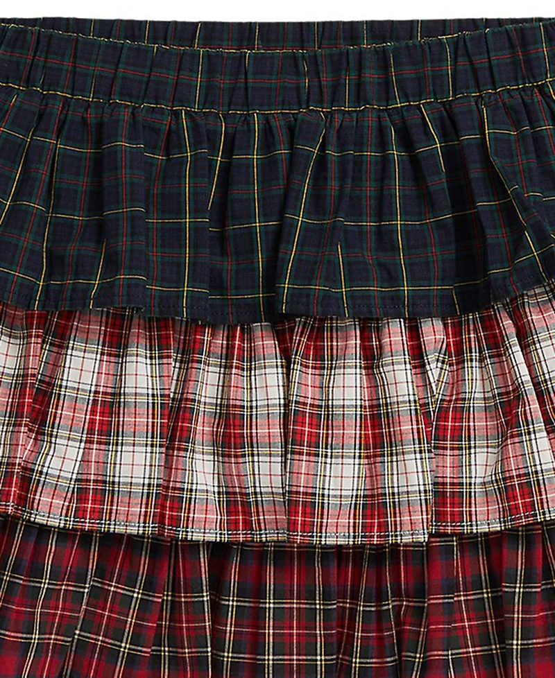 Polo Ralph Lauren Girls 2T-6X Plaid Tiered Skirt