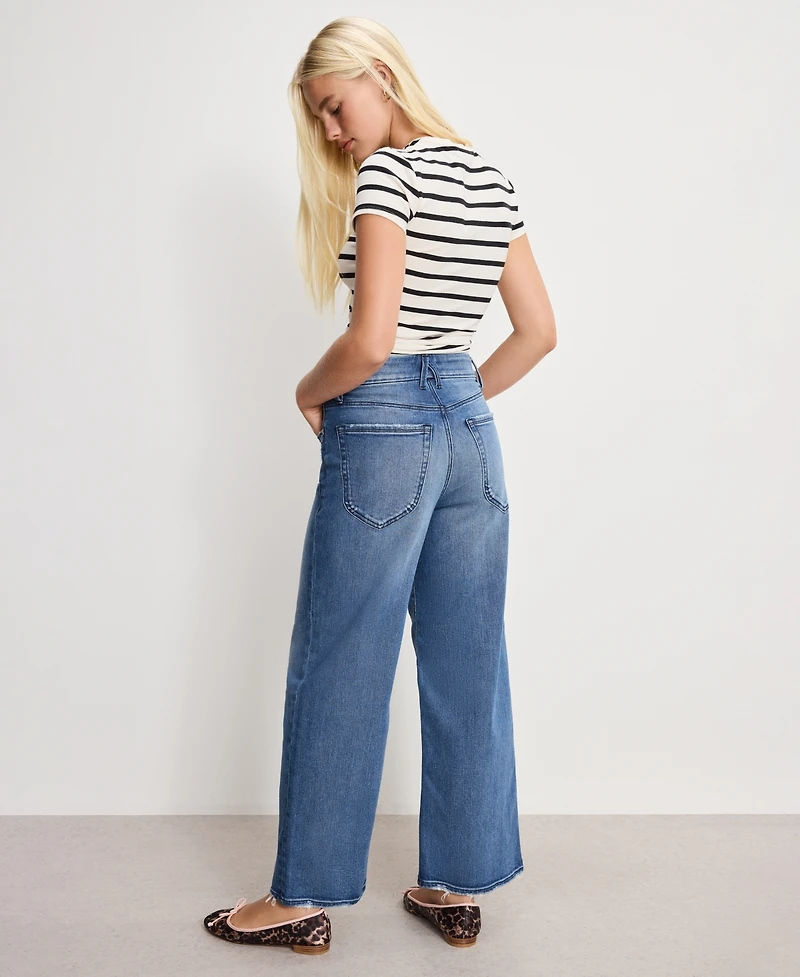 Good American Women's Waist Palazzo Cropped Jeans