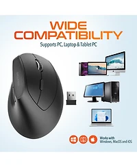 Delton S12P Vertical Wireless Mouse, 2.4G Connection (DMERGS12P-wb)