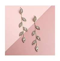 Sohi Gold-Plated Contemporary Drop Earring With Pearls