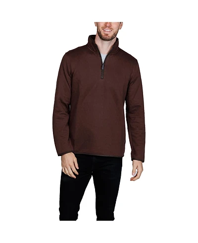 Tailorbyrd Men's Quilted Quarter Zip with Suede Trim
