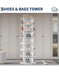 gaomon 7 Tier Rotating Shoe Rack Tower, 360° Revolving Free Standing Spinning Shoe Organizer, Vertical Spinning Shoes Display, Shoes Rack Storage