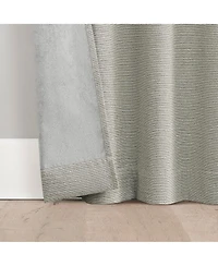 Sun Zero Parsons Herringbone Magnetic Closure 100% Blackout Rod Pocket Curtain Panel Pair