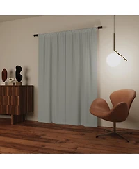 Sun Zero Parsons Herringbone Magnetic Closure 100% Blackout Rod Pocket Curtain Panel Pair