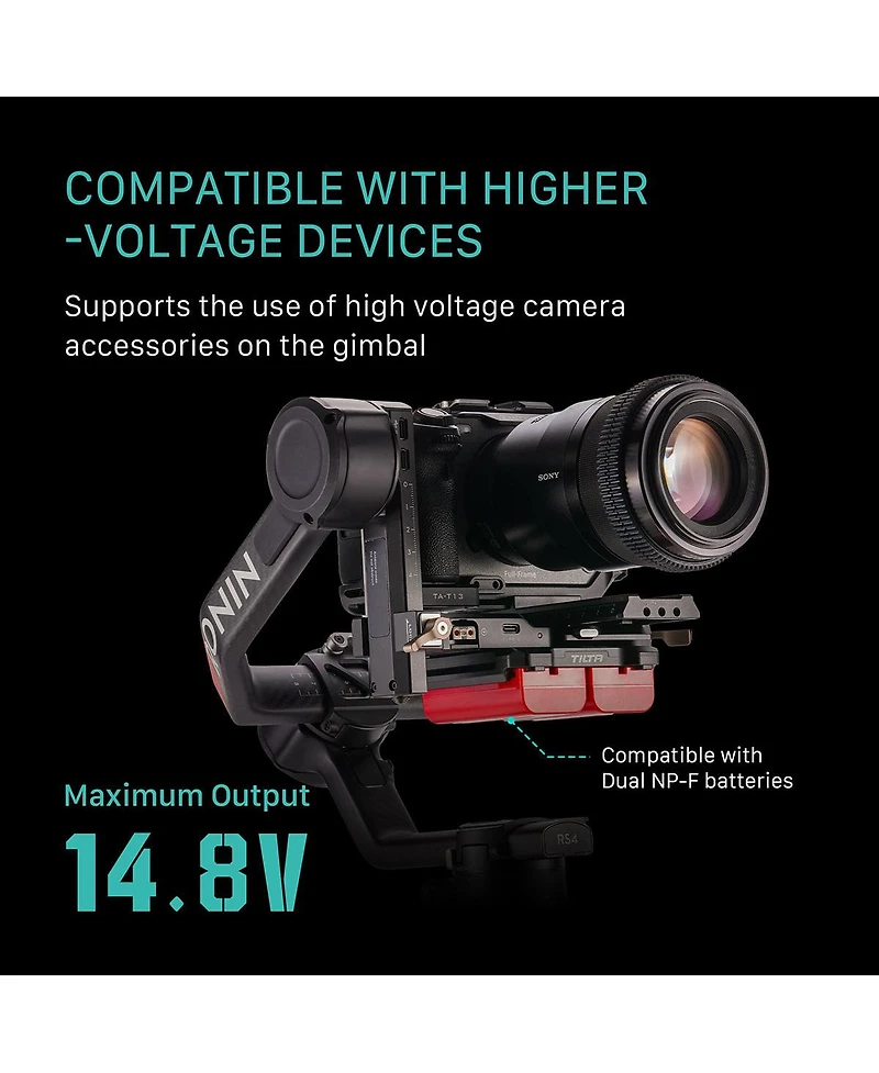 Tilta Battery Plate to Dji Rs 4 Power Pass-Through Plate Kit for V Mount