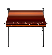 vidaXL Retractable Awning Orange and Brown