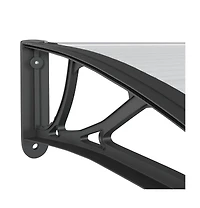 vidaXL Door Canopy Black Polycarbonate, Abs, Aluminum 59.1 x 39.4 in
