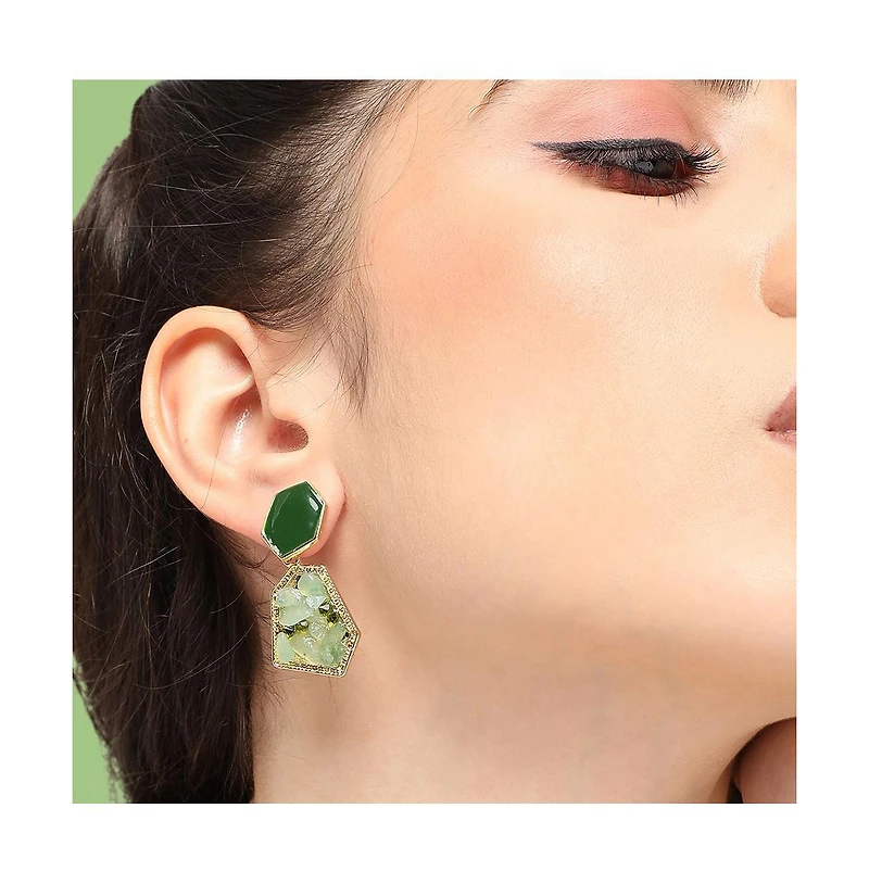 Sohi Women's Textured Drop Earrings