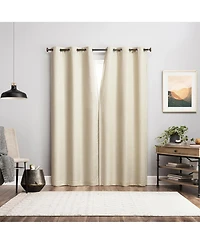 Sun Zero Servana Abstract Magnetic Closure 100% Blackout Grommet Curtain Panel Pair