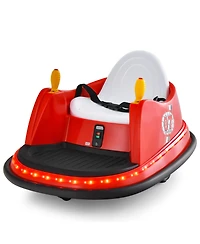 12V Electric Kids Ride On Bumper Car with Flashing Lights for Toddlers-Red