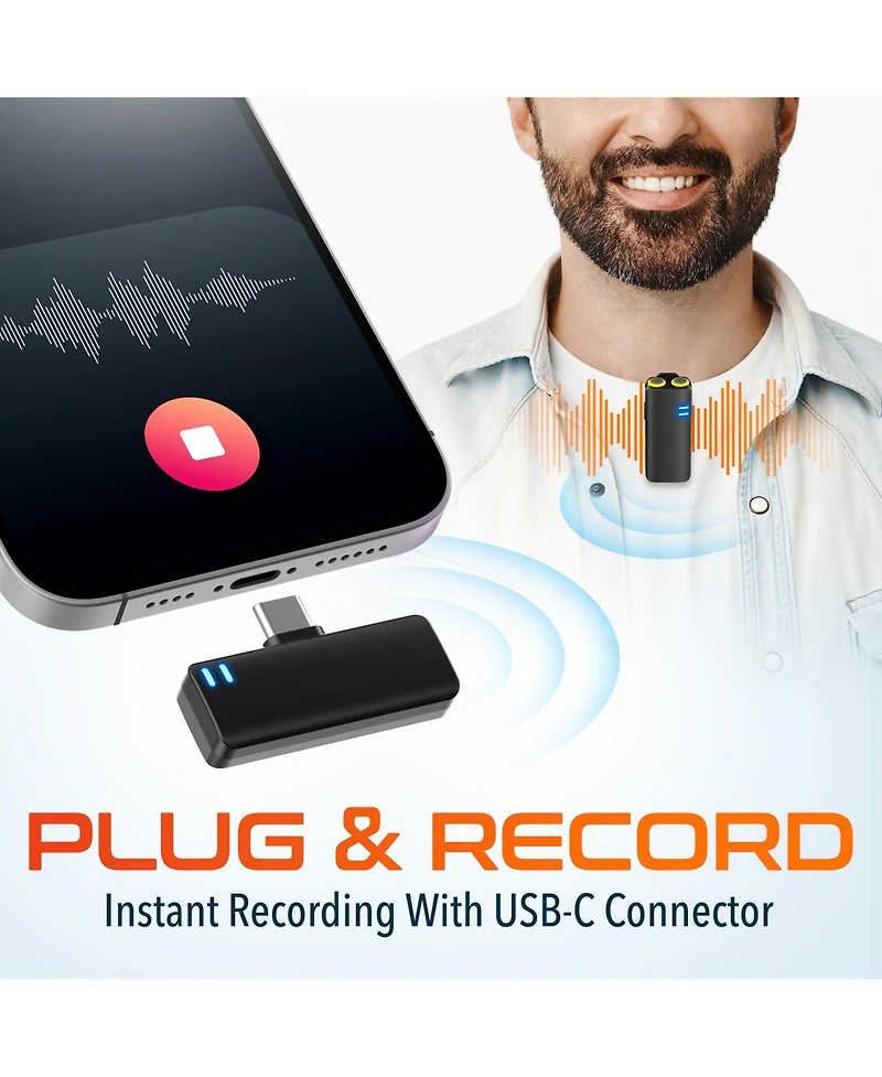 Delton M27 Wireless Lavalier Microphones, Usb-c (DLM27C)
