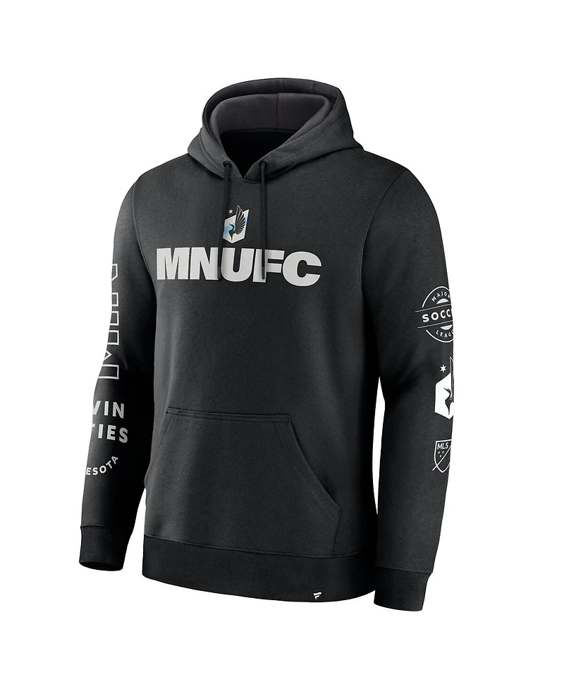 Fanatics Men's Black Minnesota United Fc Penalty Kick Legacy Pullover Hoodie