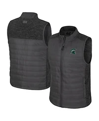 Colosseum Men's Charcoal Michigan State Spartans Nightman Full-Zip Puffer Vest
