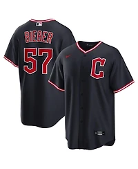 Nike Men's Shane Bieber Navy Cleveland Guardians Alternate Replica Jersey