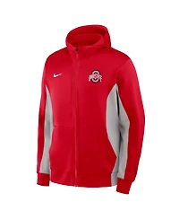 Nike Men's Scarlet/Gray Ohio State Buckeyes Dri-fit Game Full-Zip Hoodie Jacket