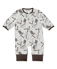 Wear by Erin AndrewsBaby Boys and Girls Heather Gray San Diego Padres Sleep Play Full-Zip Sleeper Bib Set