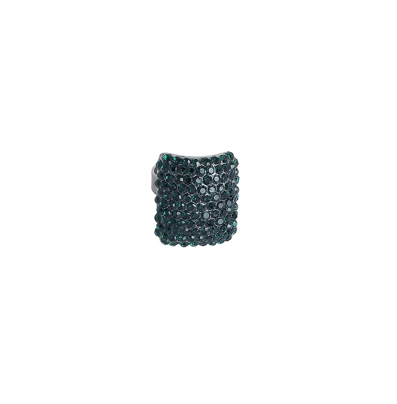 Sohi Women's Green Embellished Cluster Cocktail Ring