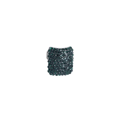 Sohi Women's Green Embellished Cluster Cocktail Ring