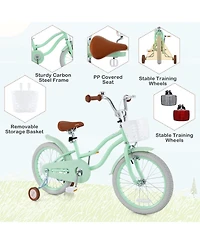 18 Inch Kids Bike with Adjustable Seat and Bell for Kids 3-8 Years Olds-18 inches