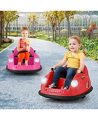 12V Electric Kids Ride on Bumper Car Battery Powered Bumping Car with Remote Control-Pink