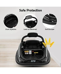 12V Kids Bumper Car Ride on Toy with Remote Control and 360 Degree Spin Rotation-Black