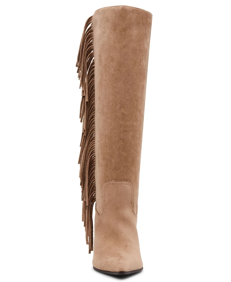 Madden Girl Women's Shakke Knee-High Fringe Dress Boots