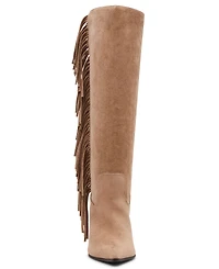 Madden Girl Women's Shakke Knee-High Fringe Dress Boots