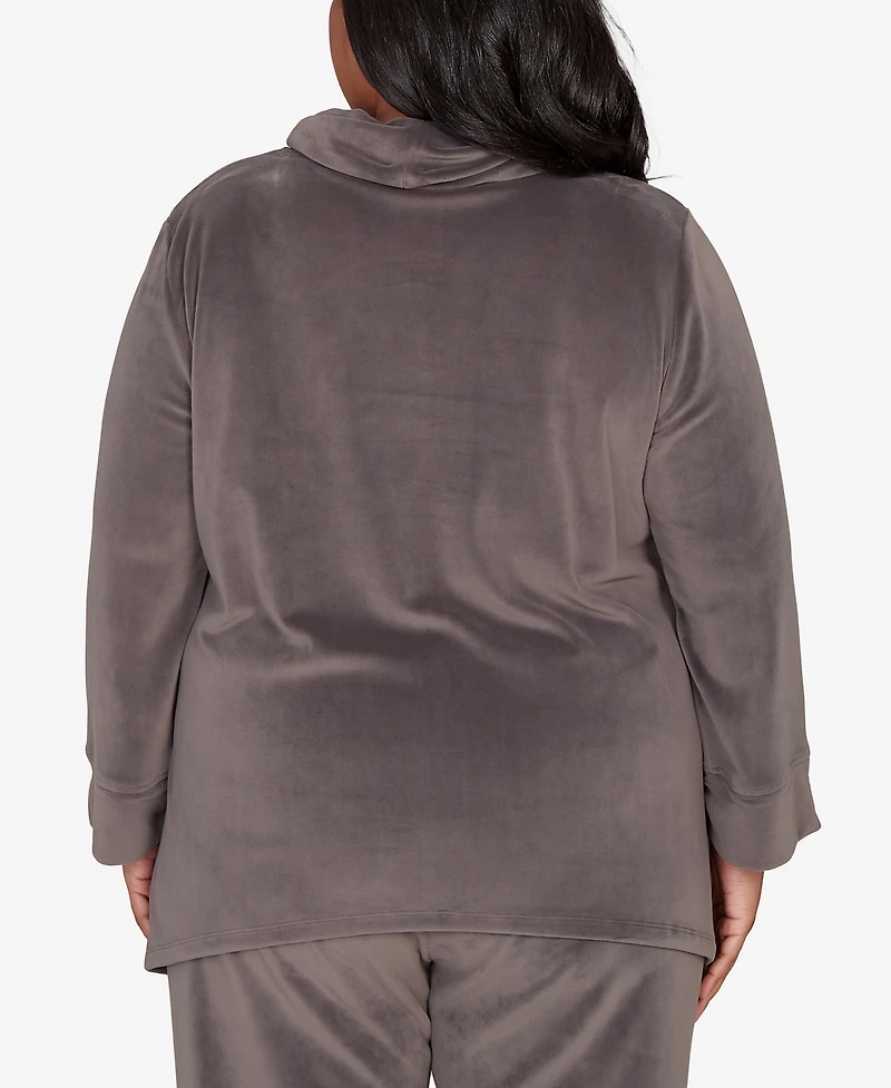 Alfred Dunner Plus Calm Luxe Cowl Neck Top