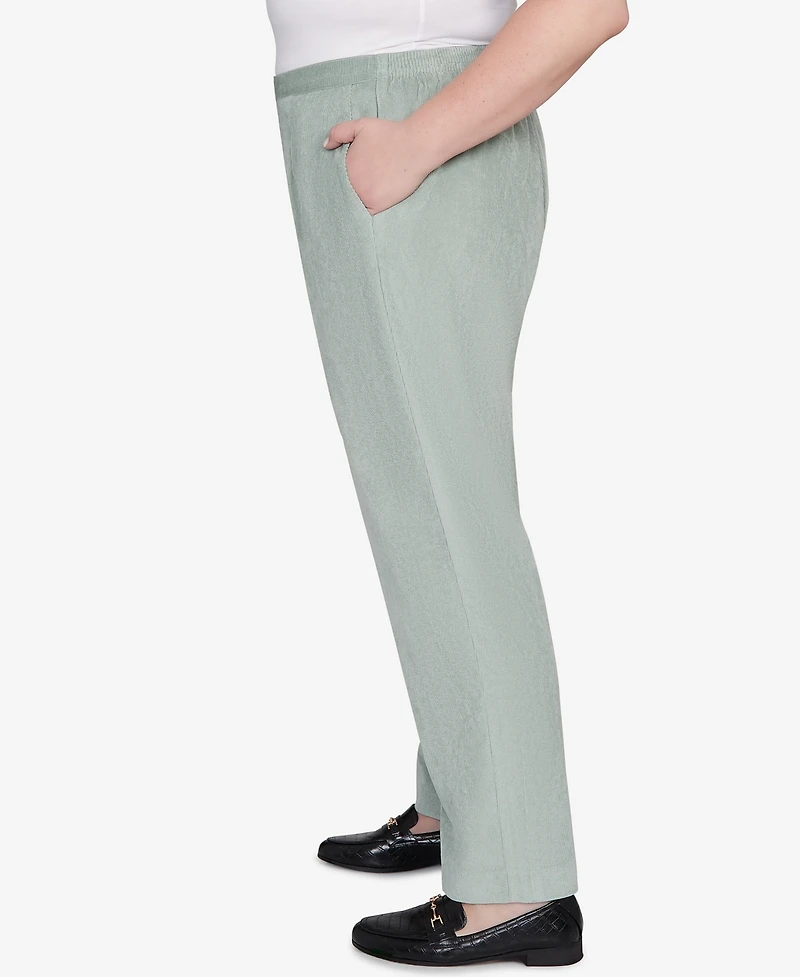 Alfred Dunner Plus Stockbridge Pull-On Corduroy Flat Front Average Length Pant