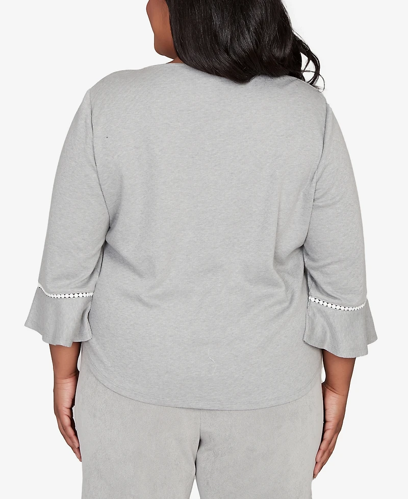 Alfred Dunner Plus Stockbridge Christmas Tree Embellished Knit Top