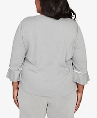 Alfred Dunner Plus Stockbridge Christmas Tree Embellished Knit Top