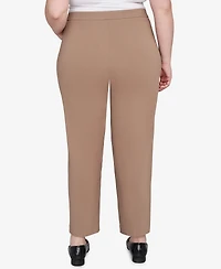 Alfred Dunner Plus Vienna Smooth Front Easy Fit Average Length Pant