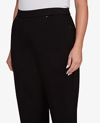 Alfred Dunner Plus Barcelona Stretch Ponte Knit Short Length Pant