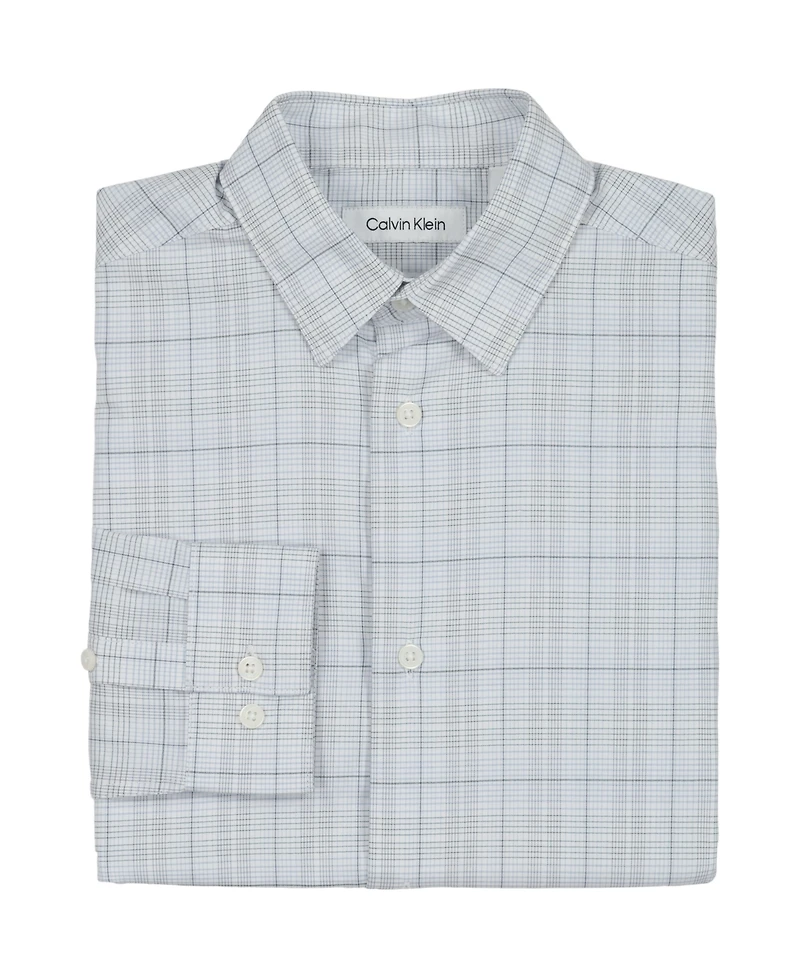 Calvin Klein Boys 8-20 Long Sleeve Tonal Plaid Dress Shirt