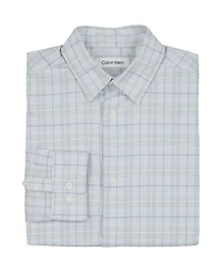 Calvin Klein Boys 8-20 Long Sleeve Tonal Plaid Dress Shirt