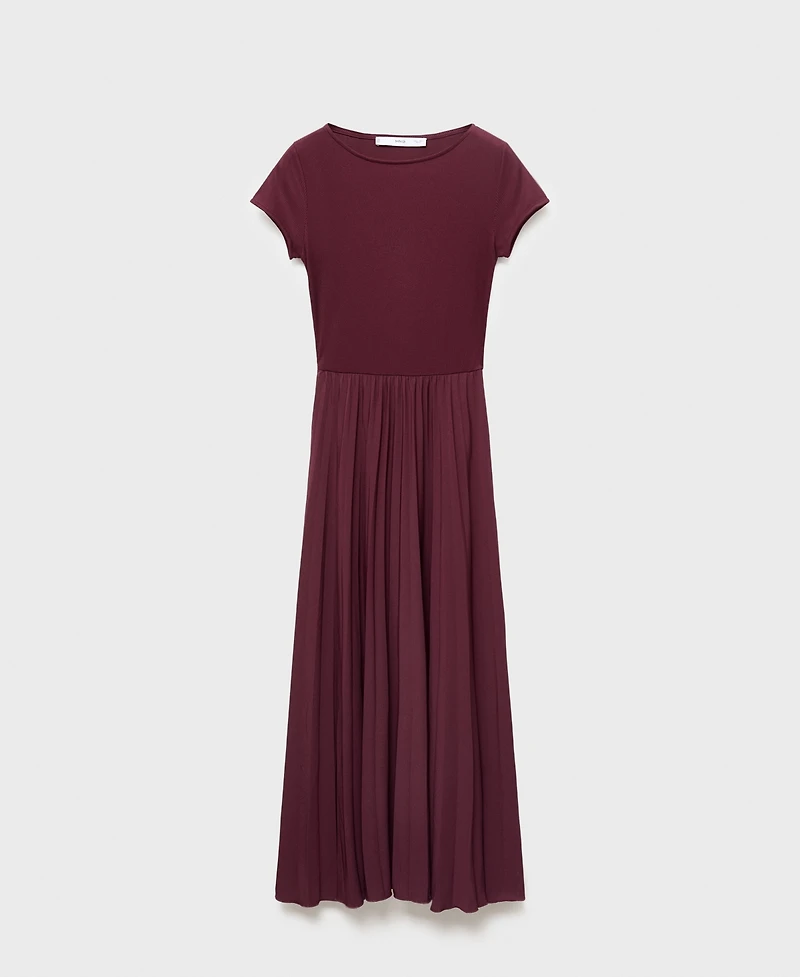 Mango Women's Combined Pleated Dress