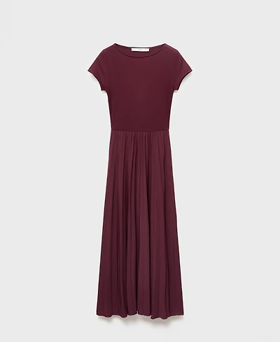 Mango Women's Combined Pleated Dress